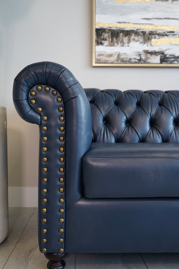 Amalfi Leather Tufted Sofa - Made in Canada