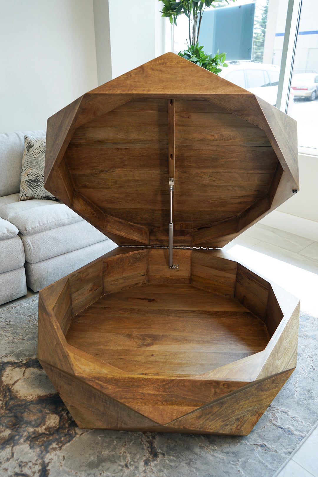 Hex Solid Wood Storage Coffee Table