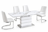 Hailey 7 Pieces Dining Set – White/Silver