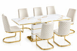 Hailey 7 Pieces Dining Set – White/Gold