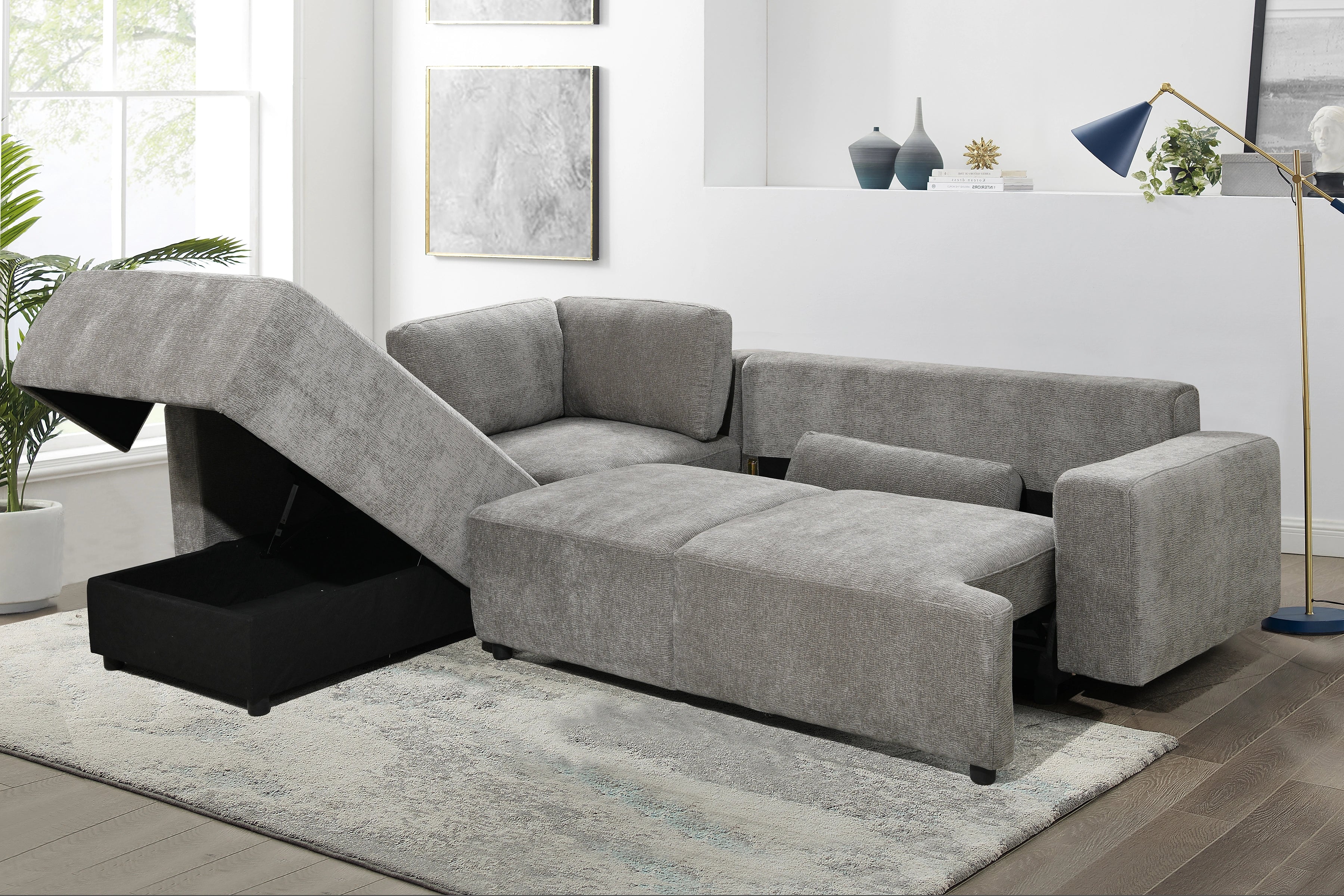 Davie Vintage Grey Media Sleeper