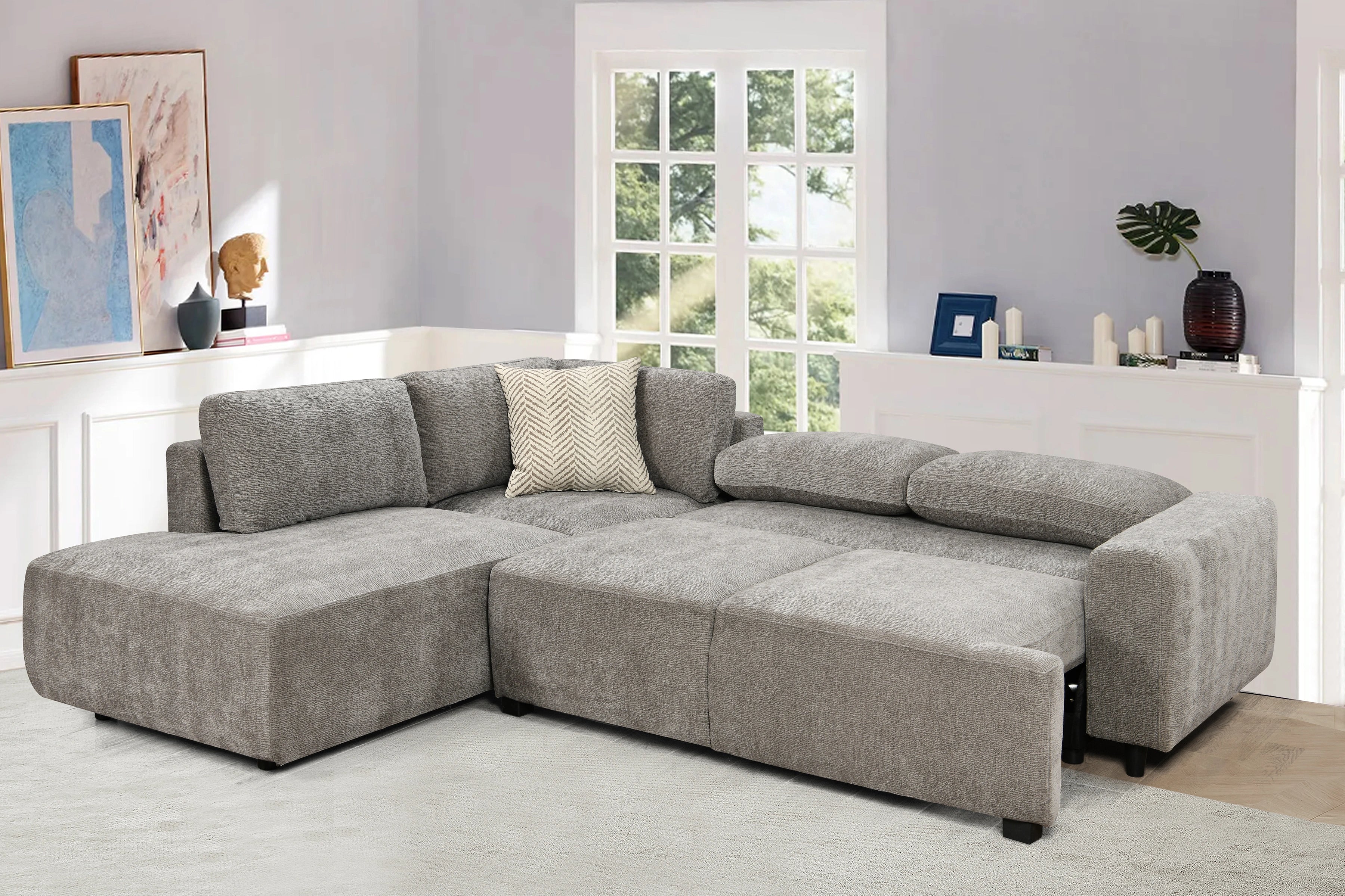 Davie Vintage Grey Media Sleeper