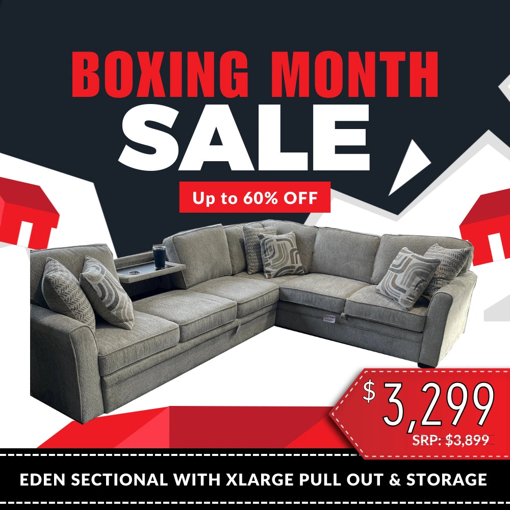 Eden Sectional with Extra Large Pull Out and Storage