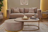 Eliza Loveseat Beige & Gold