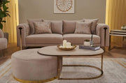 Eliza Loveseat Beige & Gold