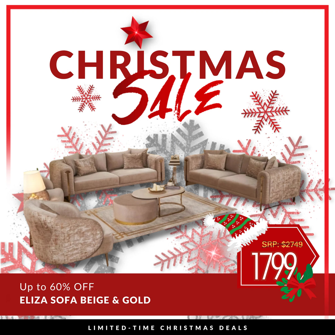 Eliza Sofa Beige & Gold