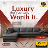 Miami Leather Sectional - Dark Brown