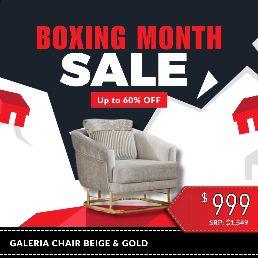 Galeria Chair in Beige & Gold