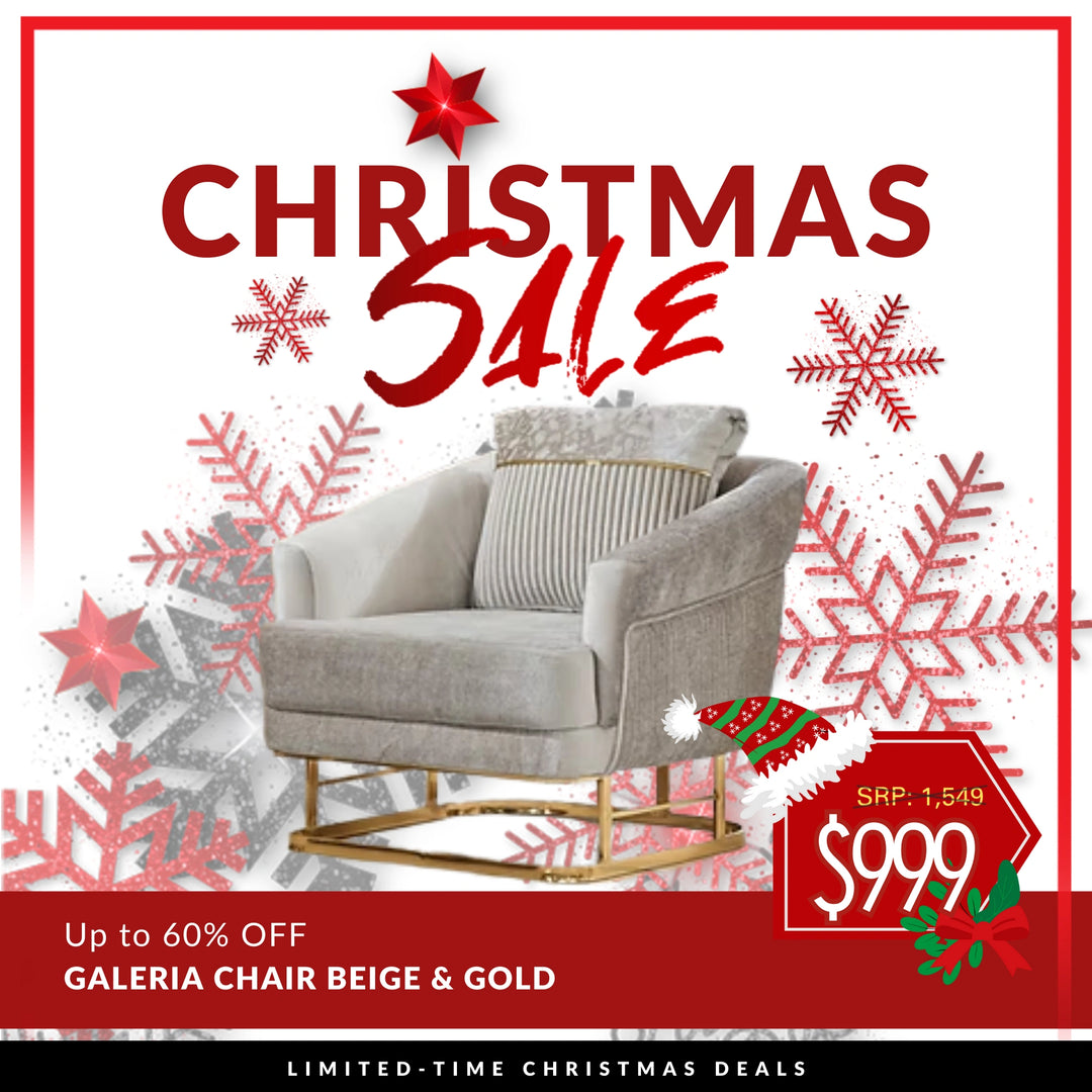 Galeria Chair in Beige & Gold