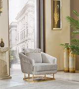 Galeria Chair in Beige & Gold
