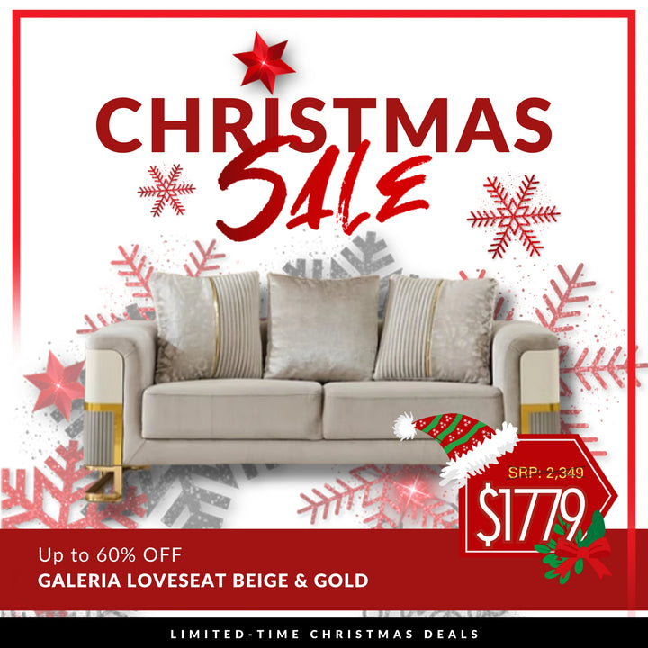 Galeria Loveseat in Beige & Gold