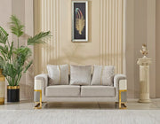 Galeria Loveseat in Beige & Gold