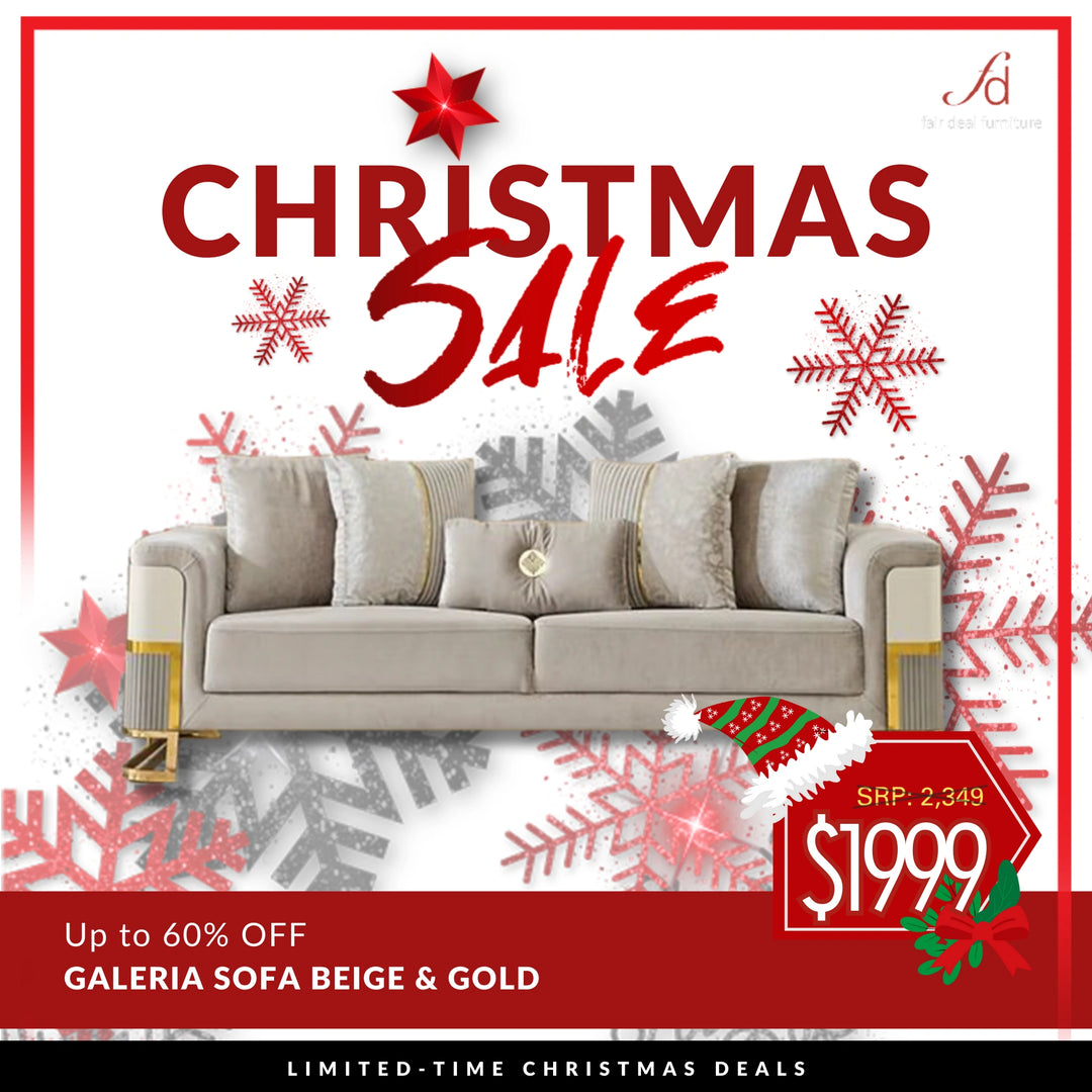 Galeria Sofa in Beige & Gold