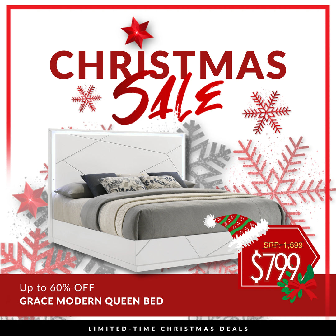 Grace Modern White Bed