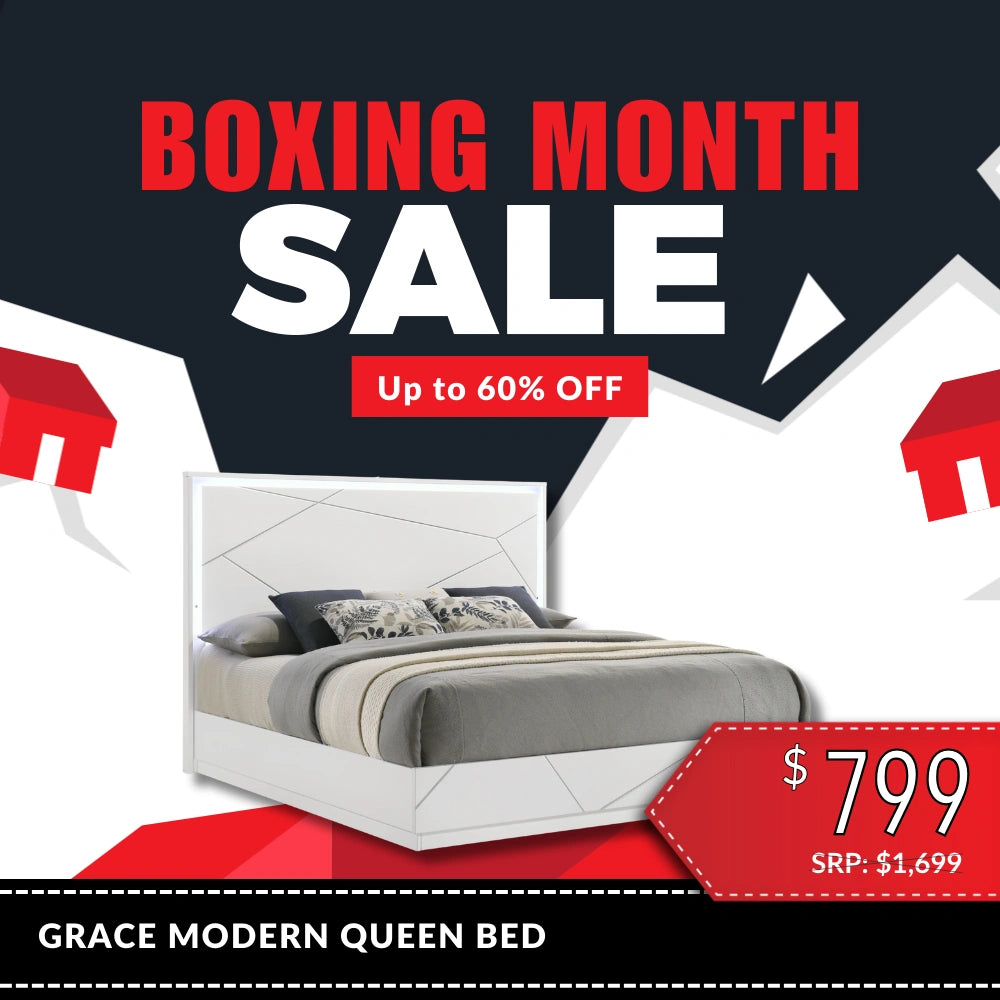 Grace Modern White Bed