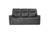 Laura Leather Power Reclining Sofa with Headrest and Lumbar