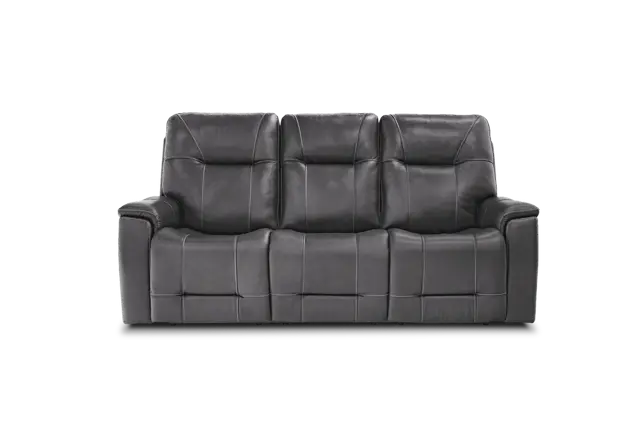 Laura Leather Power Reclining Sofa with Headrest and Lumbar