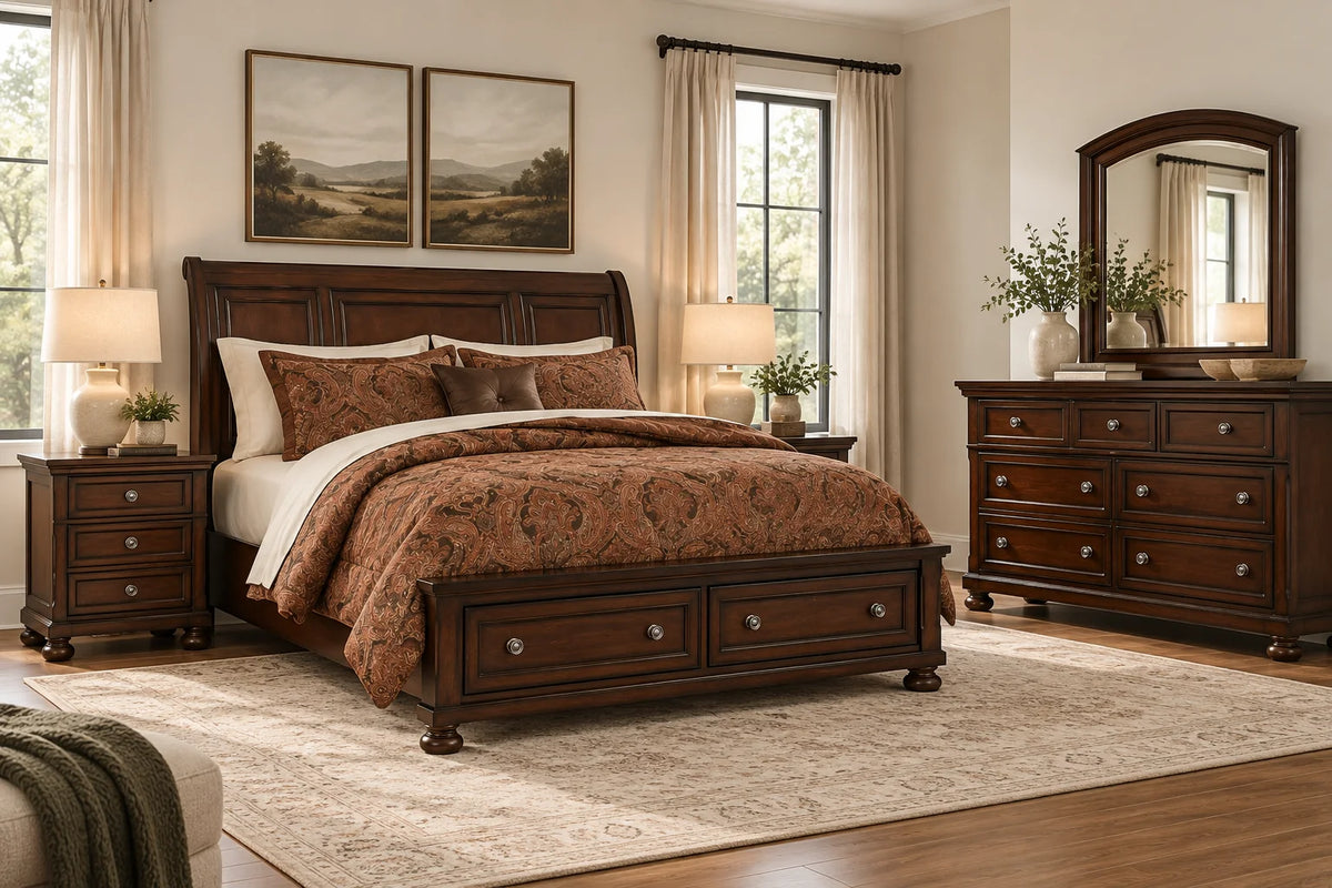 Harper 5 Piece Package – Queen Storage Bed