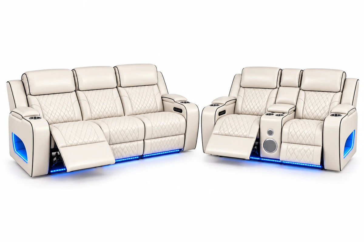 Lux 2.0 Power Reclining Sofa & Loveseat – Ivory