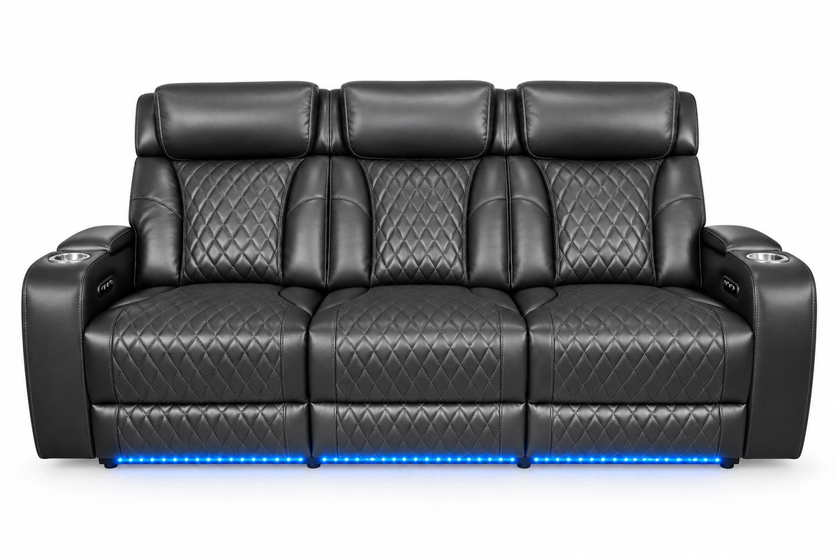 Lux 2.0 Power Reclining Sofa – Charcoal