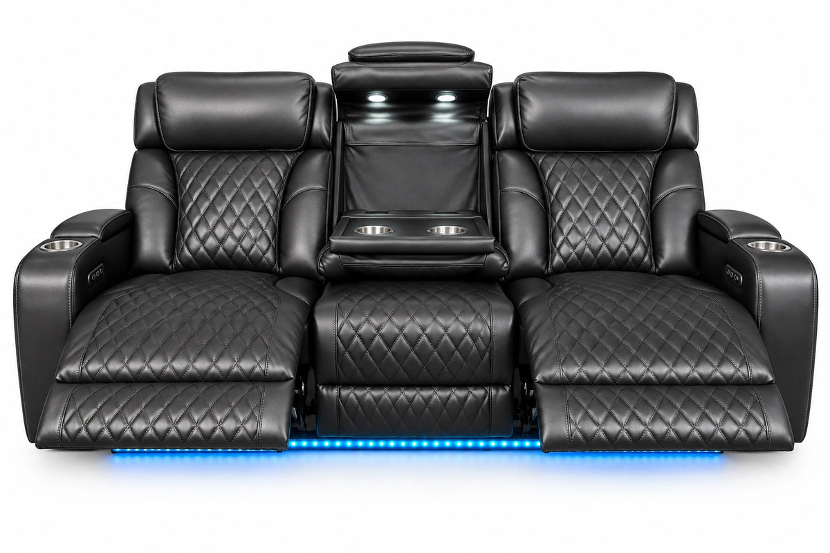 Lux 2.0 Power Reclining Sofa – Charcoal