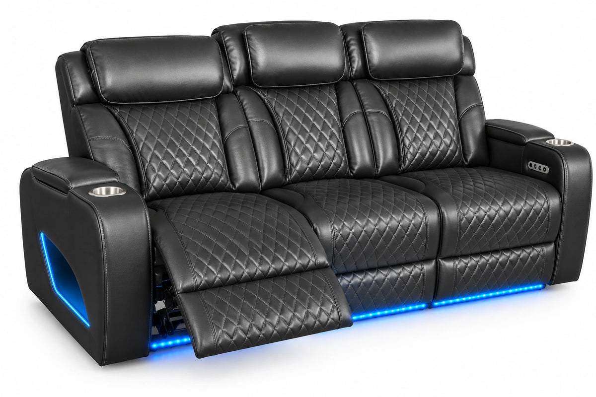 Lux 2.0 Power Reclining Sofa – Charcoal