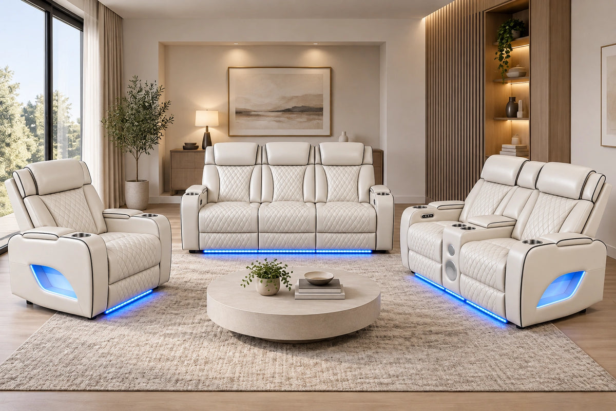 Lux 2.0 Power Reclining Sofa – Ivory
