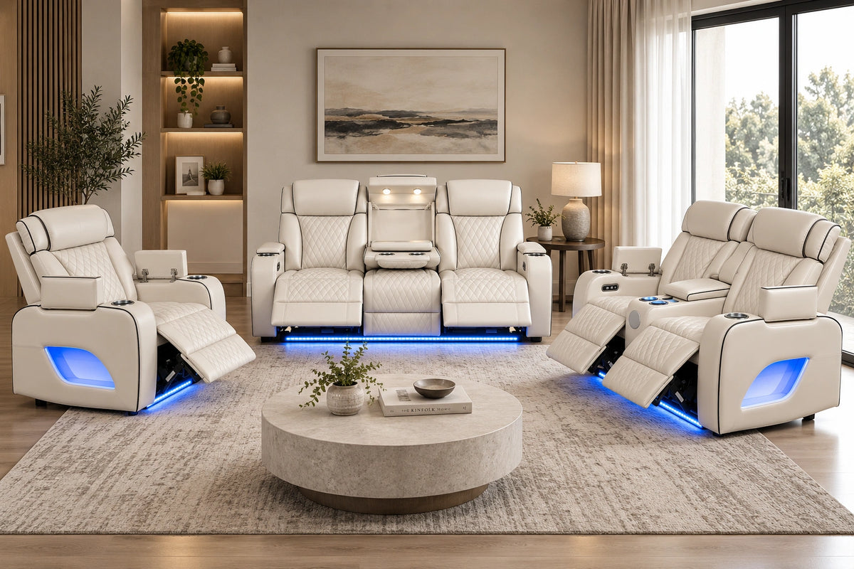 Lux 2.0 Power Reclining Sofa – Ivory