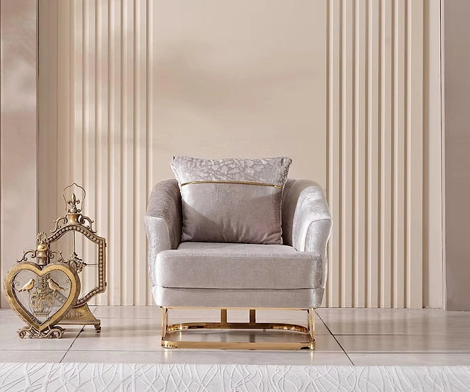 Millennium Chair Beige & Gold