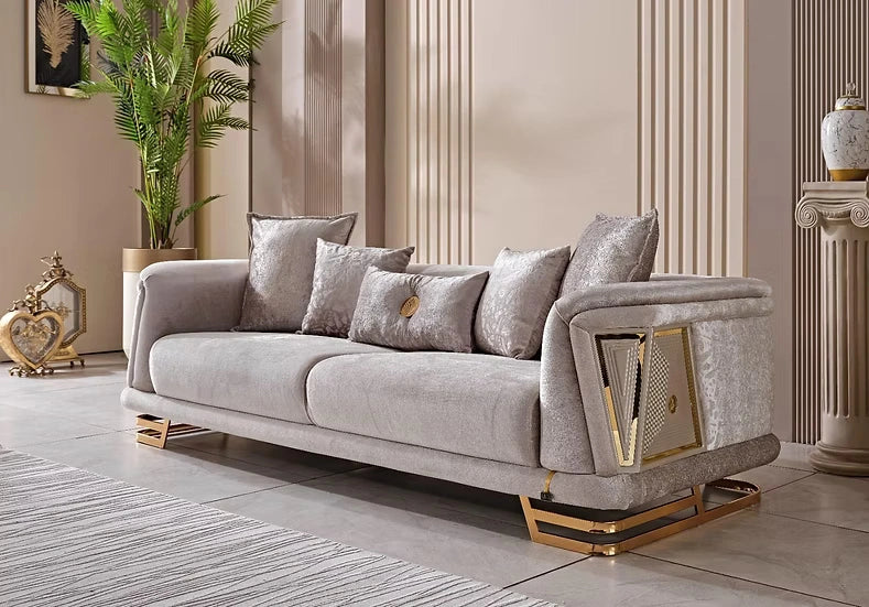 Millennium Sofa Beige & Gold