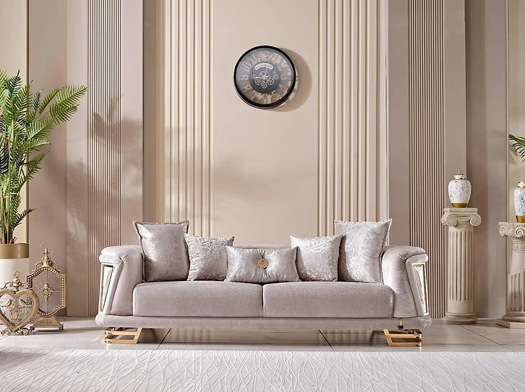 Millennium Sofa Beige & Gold