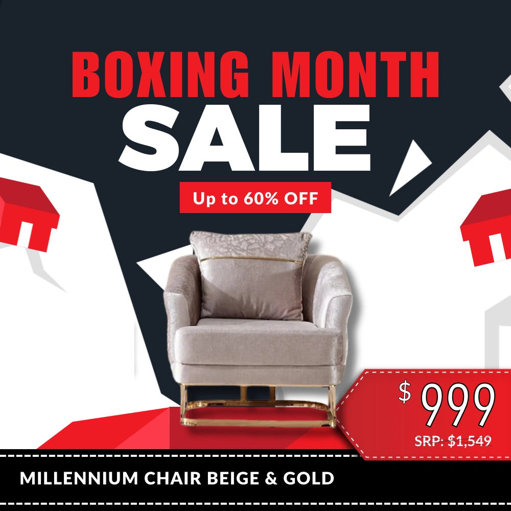 Millennium Chair Beige & Gold