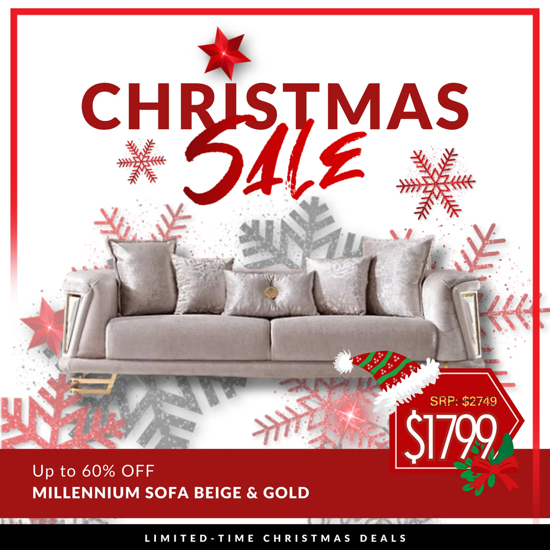 Millennium Sofa Beige & Gold