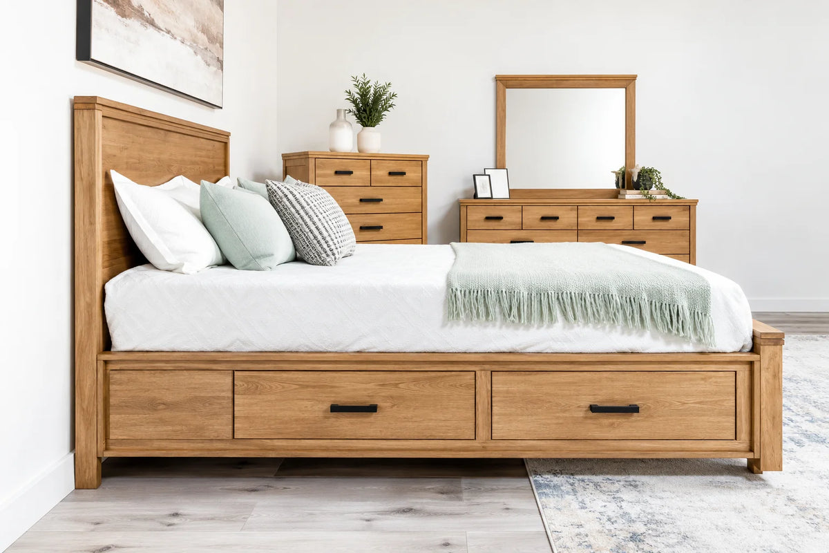 Milo 6-Piece Storage Bedroom Set - Honeycomb