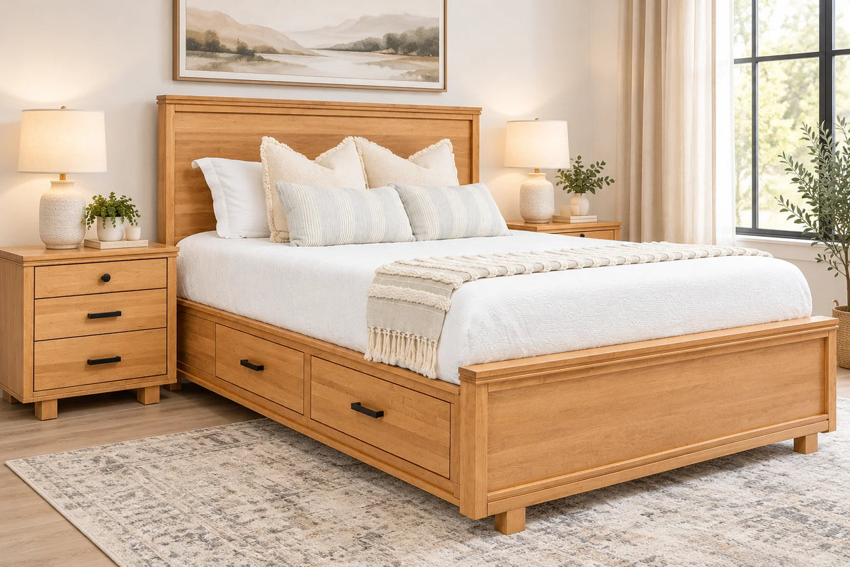 Milo 5-Piece Storage Bedroom Set - Honeycomb