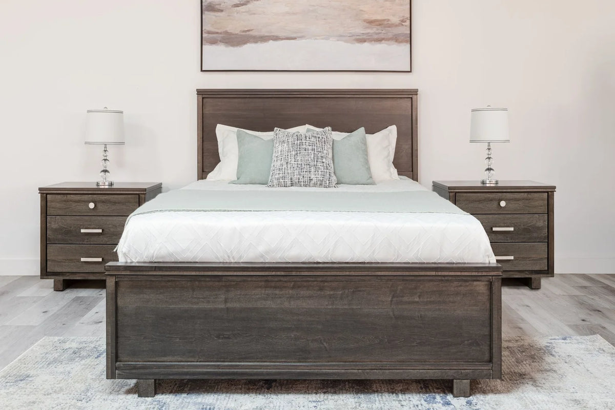 Milo 5-Piece Panel Bed & 2 Nightstands - Onyx