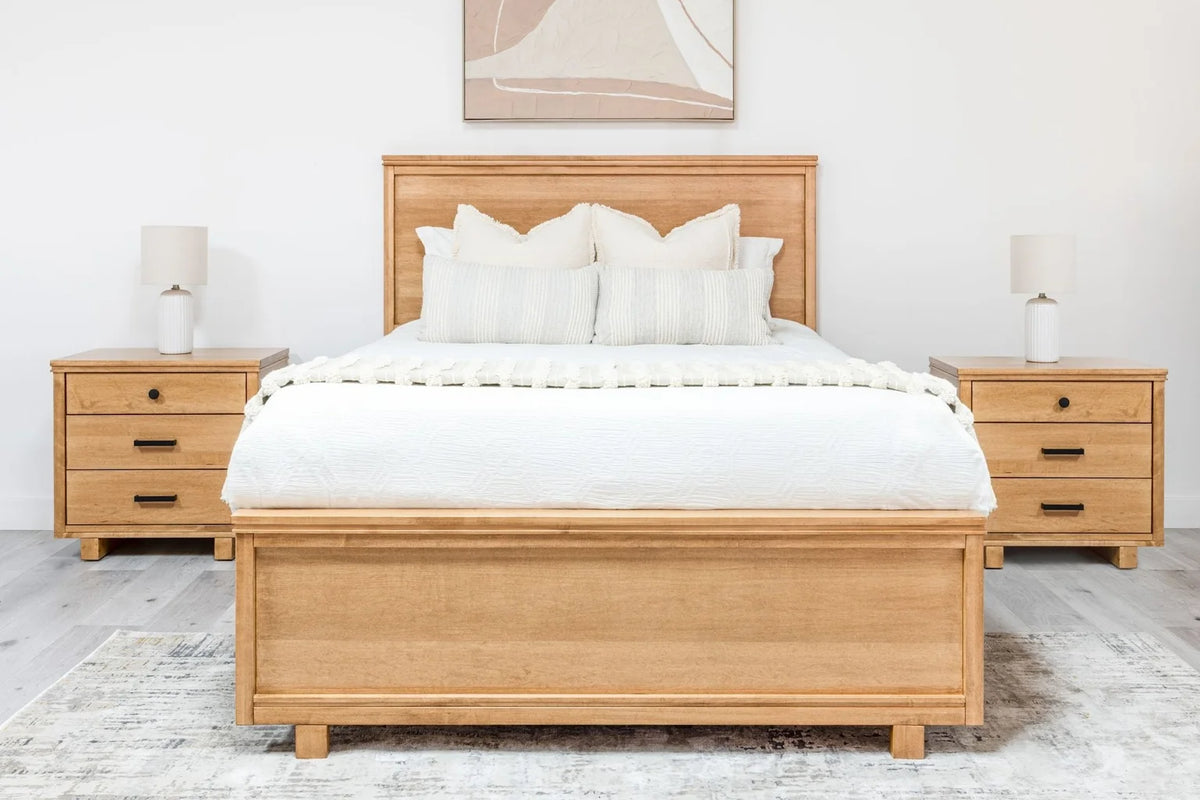 Milo 5-Piece Panel Bed & 2 Nightstands - Honeycomb