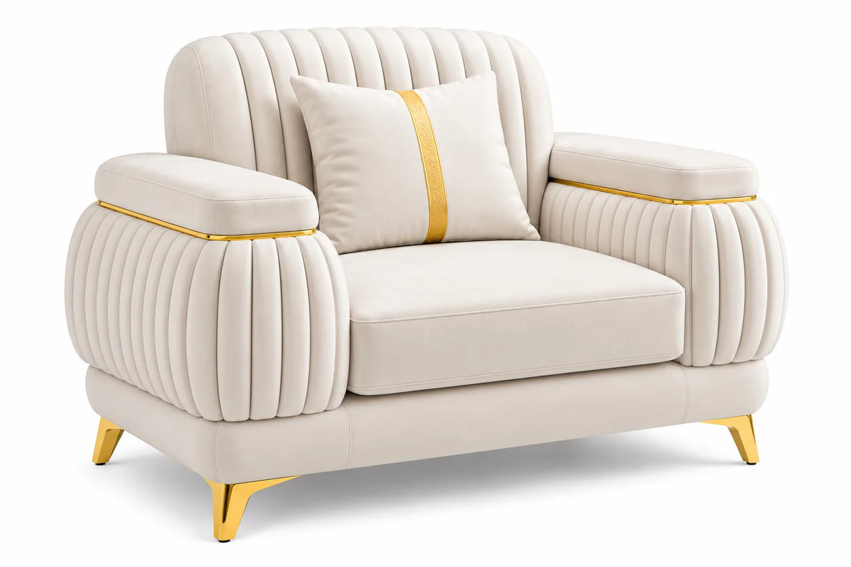 Newstar Sofa, Loveseat & Chair – White