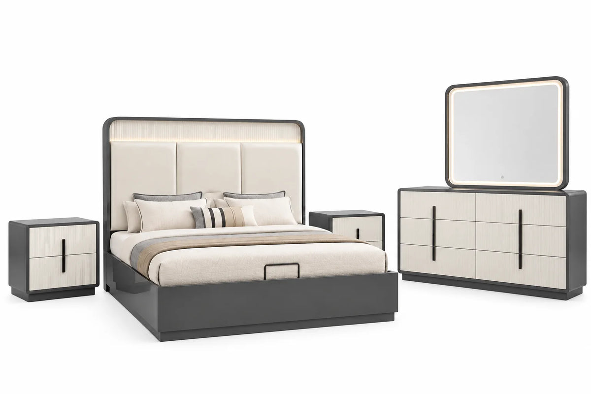 Porto 5 Piece Package – Queen Panel Bed