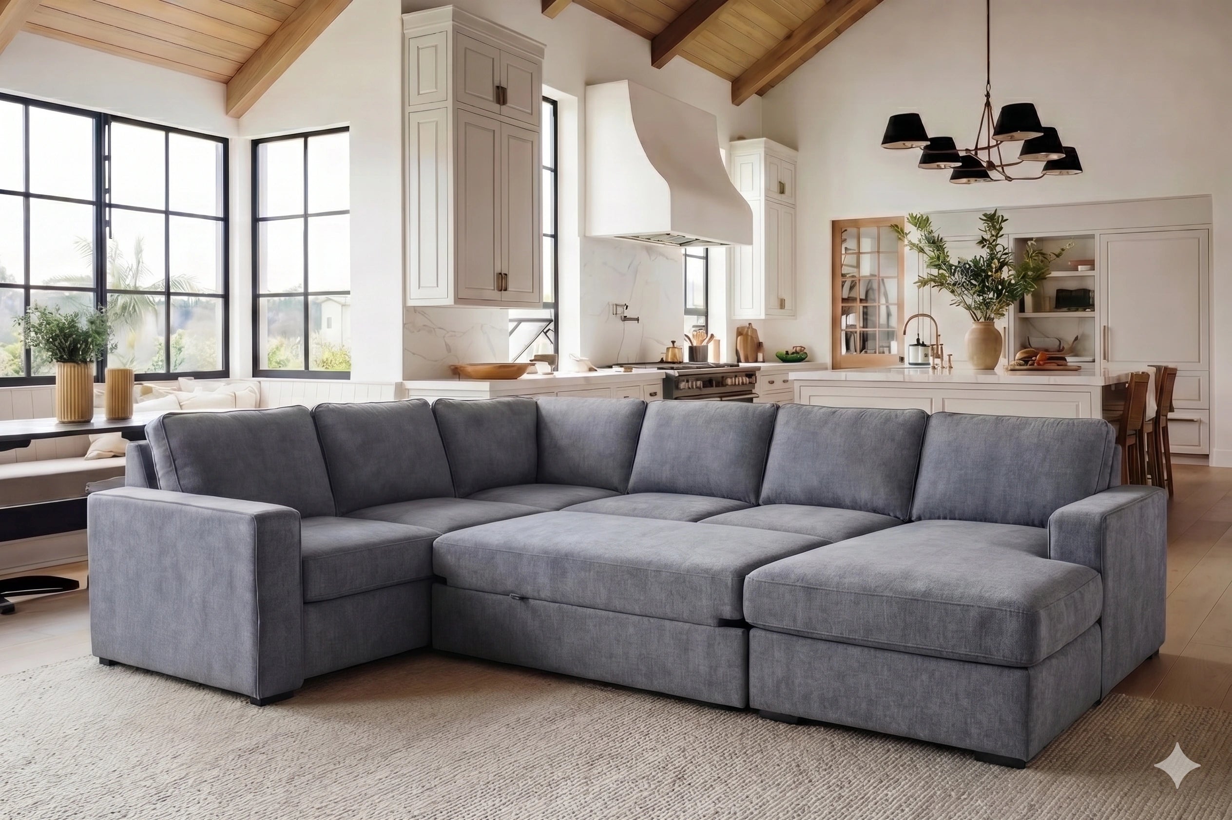 Tadley Mecca Grey Sleeper - Left Chaise