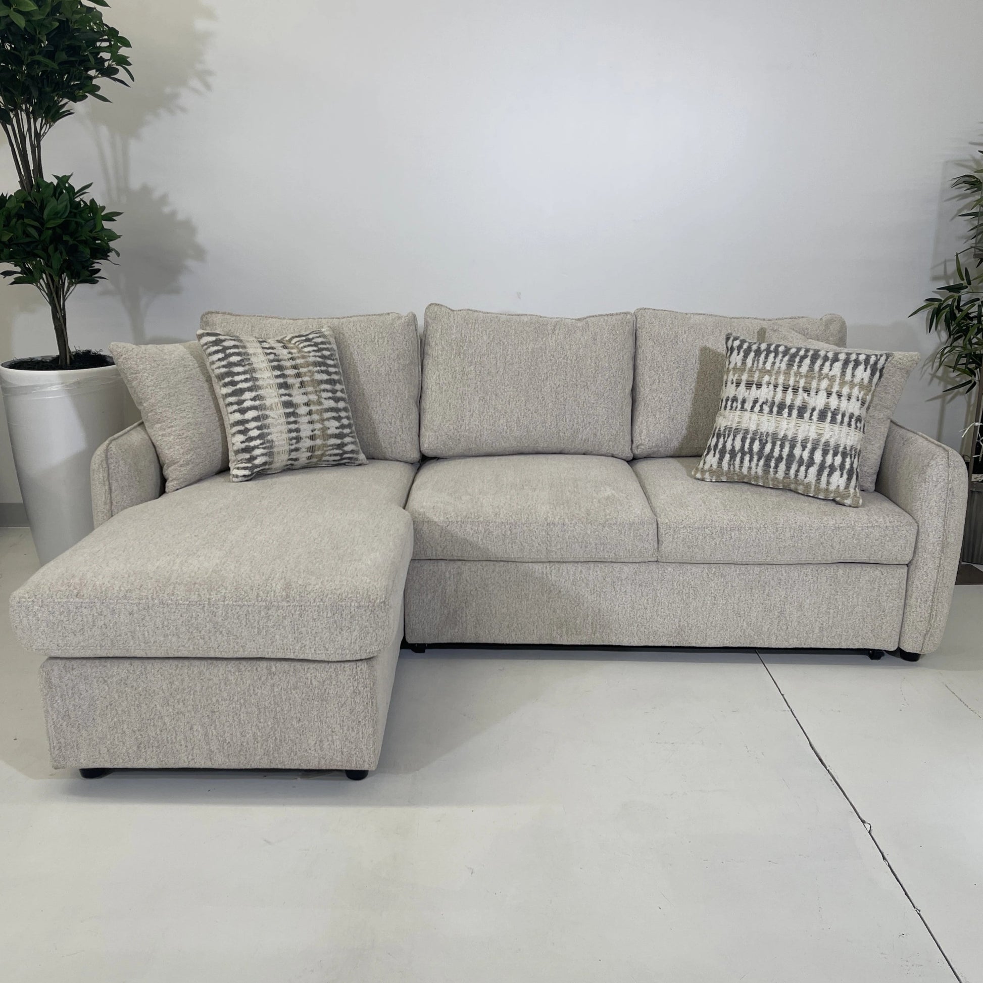 Media Sleeper Pull Out Sectional with a Left Chaise configuration