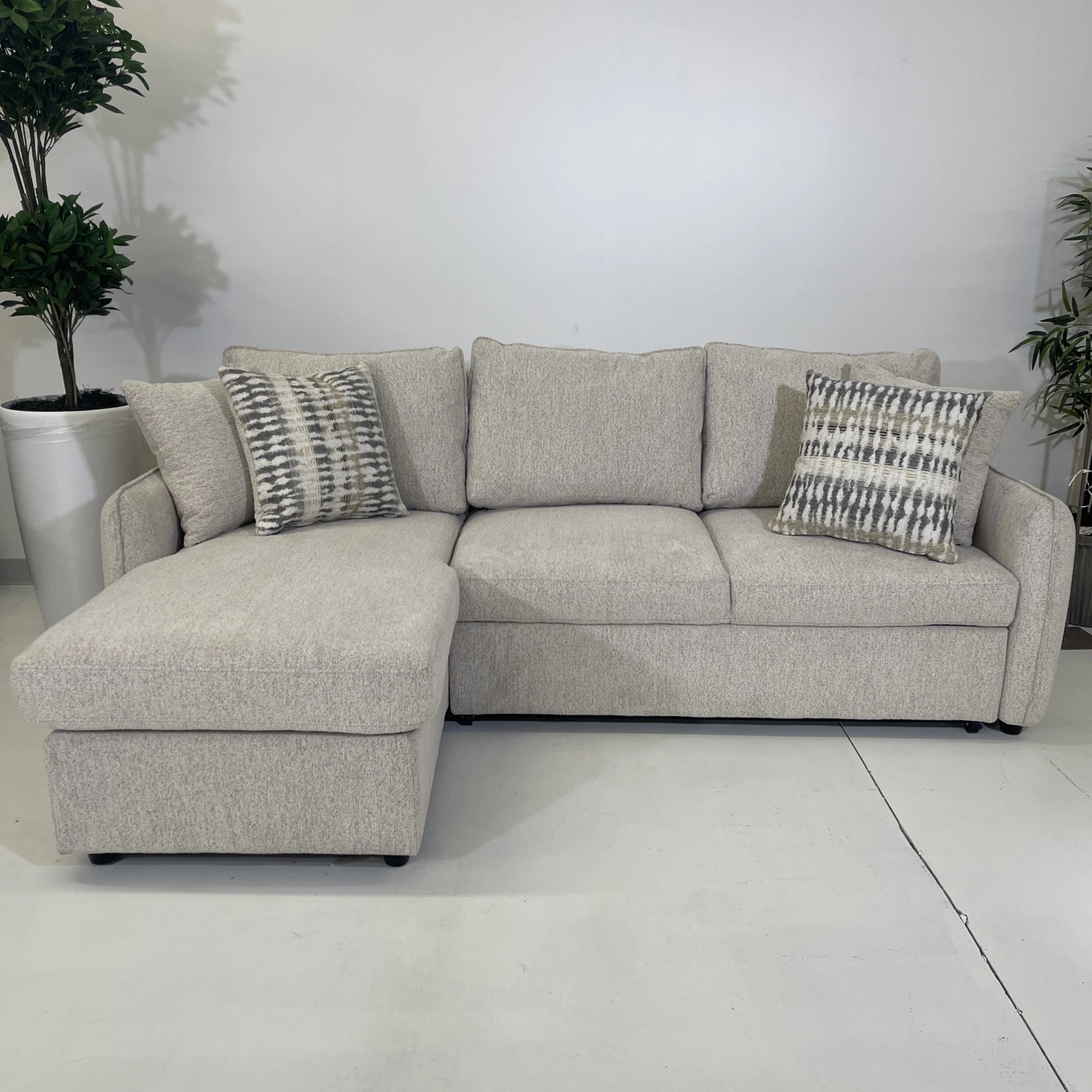 Media Sleeper Pull Out Sectional with a Left Chaise configuration