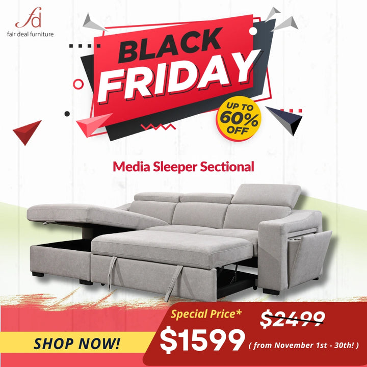 Roxana MediaSleeper – Light Taupe Sofa