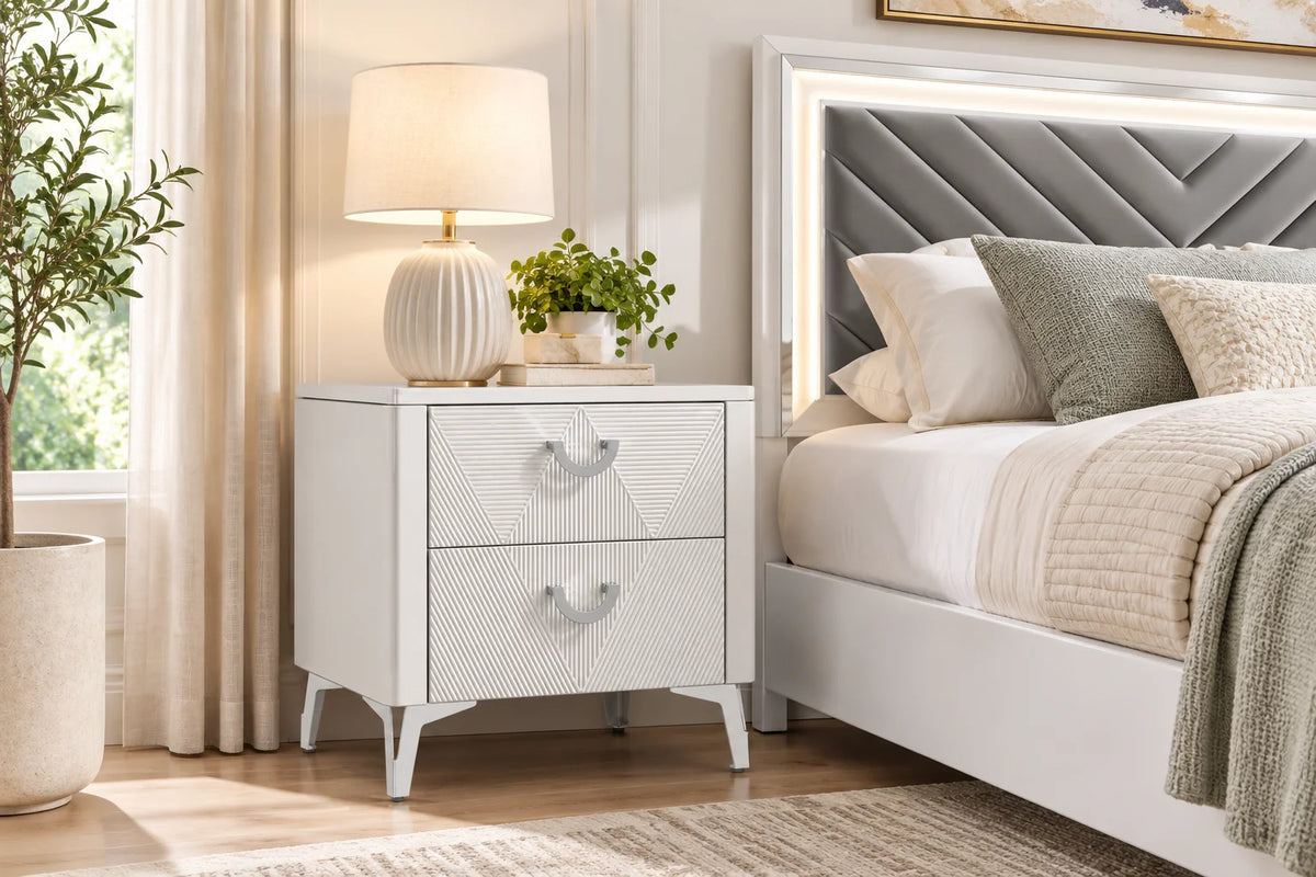 Sophie Modern White Nightstand