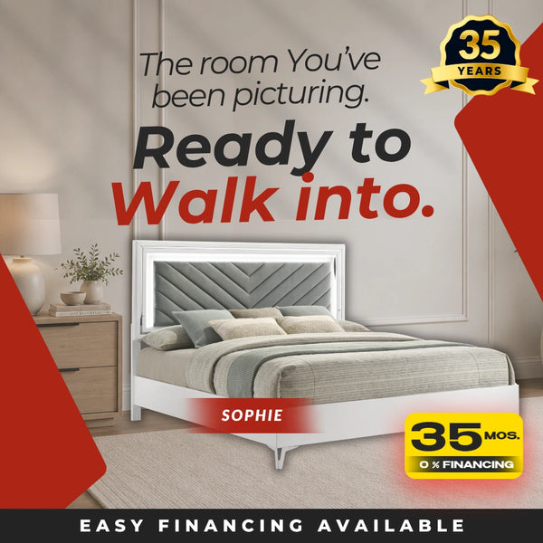 Sophie Modern White Bed