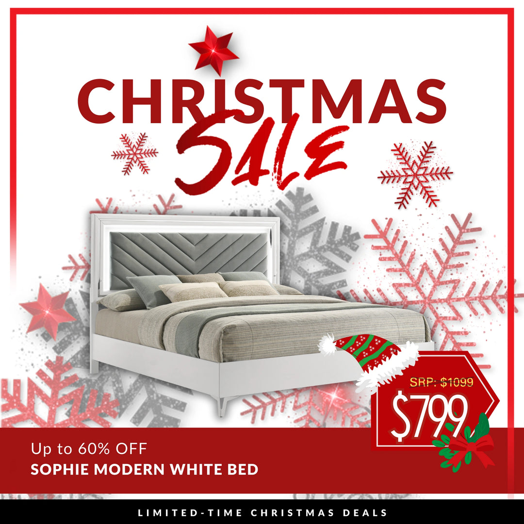Sophie Modern White Bed