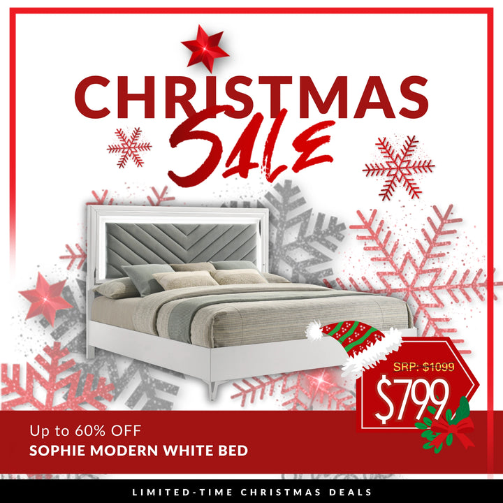 Sophie Modern White Bed