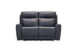 Leather power reclining loveseat in modern design with soft cushions and dual recliners