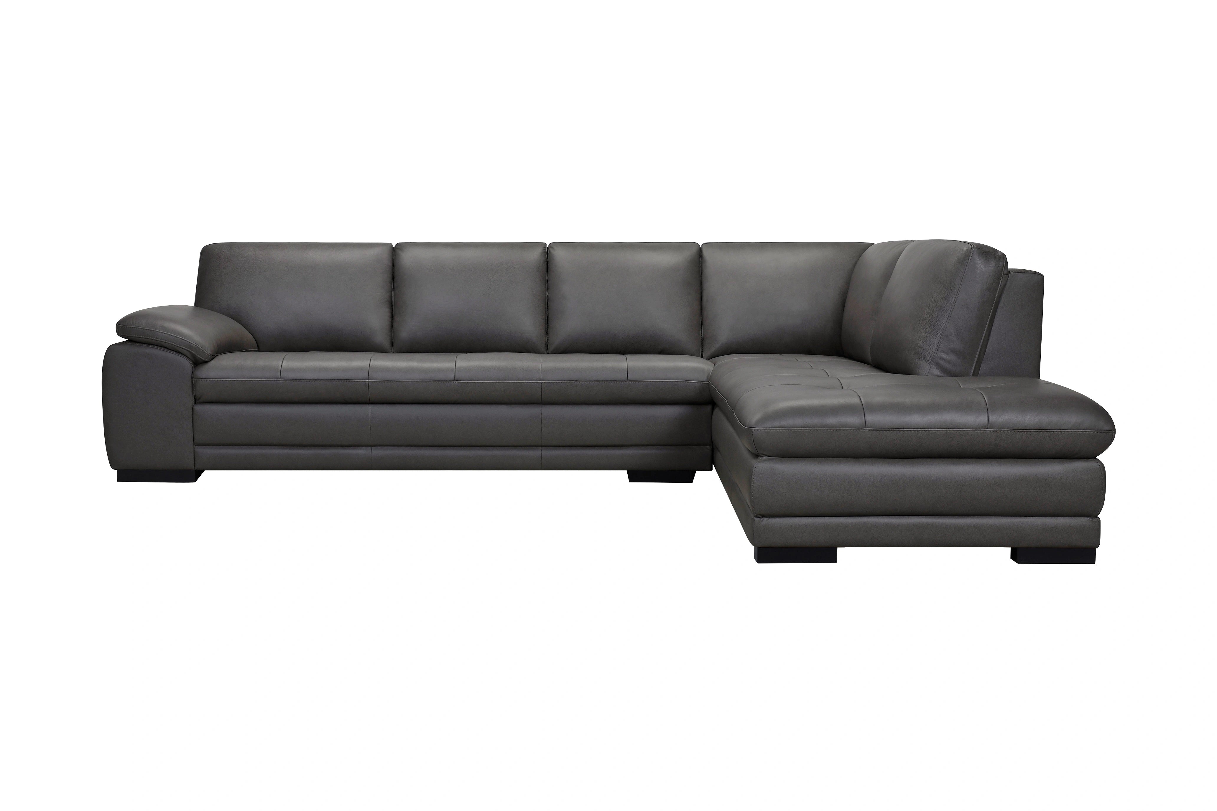 Miami Leather Sectional - Grey