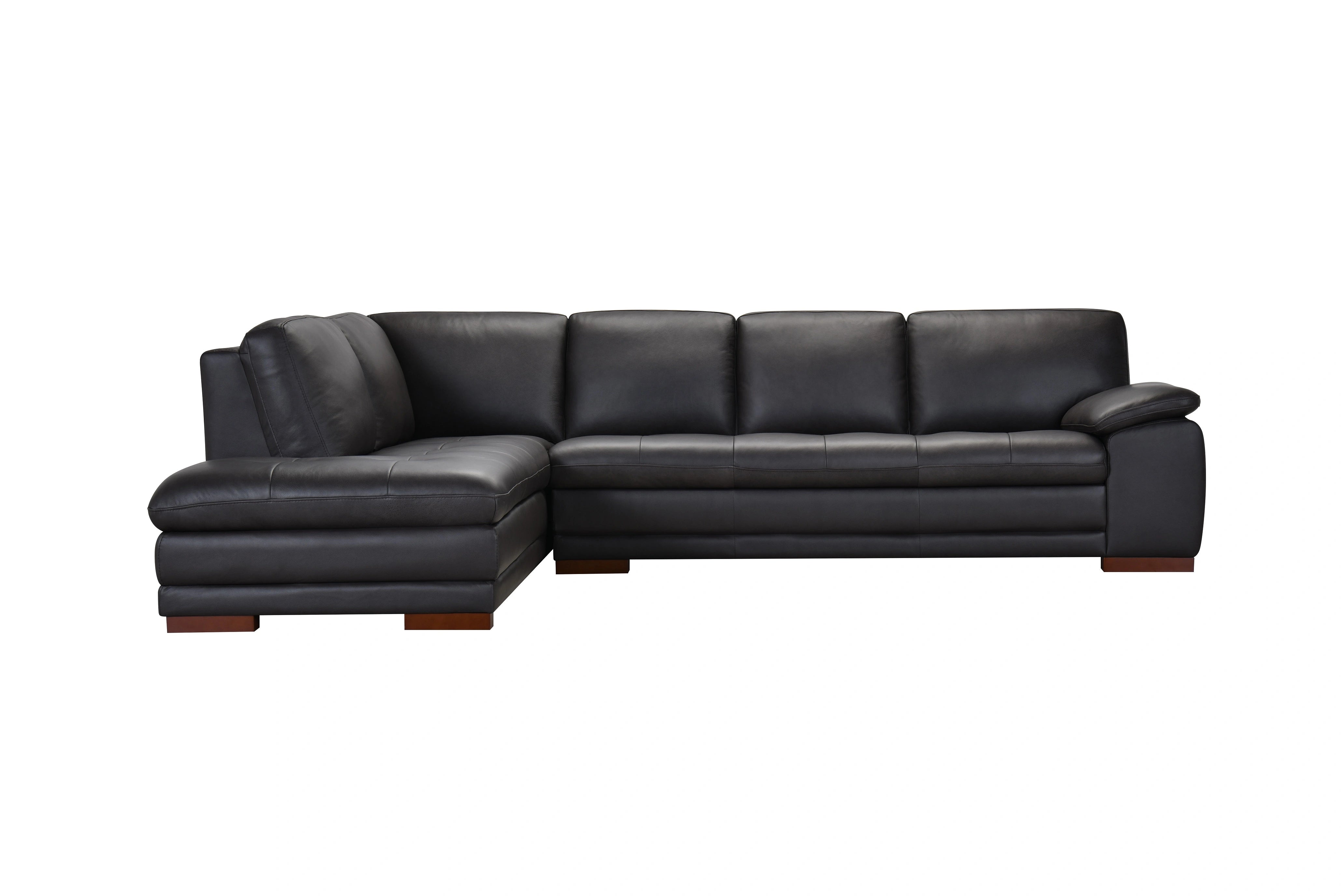 Miami Leather Sectional - Dark Brown